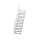 MUNK Treppe 45° Stufenbreite 1000 mm 16 Stufen Aluminium geriffelt, 600356