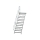MUNK Treppe mit Plattform 45° Stufenbreite 1000 mm 13 Stufen Aluminium geriffelt, 600473