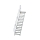 MUNK Treppe mit Plattform 45° Stufenbreite 800 mm 15 Stufen Aluminium geriffelt, 600455
