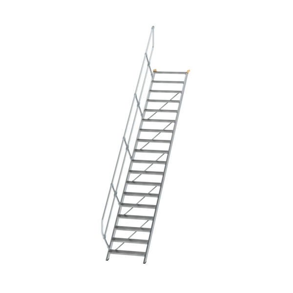 MUNK Treppe 45° Stufenbreite 800 mm 18 Stufen Aluminium geriffelt, 600278