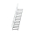 MUNK Treppe 45° Stufenbreite 1000 mm 17 Stufen Aluminium geriffelt, 600357