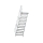 MUNK Treppe mit Plattform 45° Stufenbreite 1000 mm 14 Stufen Aluminium geriffelt, 600474
