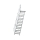MUNK Treppe mit Plattform 45° Stufenbreite 800 mm 16 Stufen Aluminium geriffelt, 600456