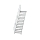 MUNK Treppe mit Plattform 45° Stufenbreite 1000 mm 15 Stufen Aluminium geriffelt, 600475