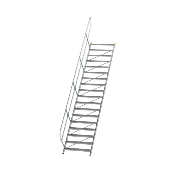 MUNK Treppe 45° Stufenbreite 1000 mm 18 Stufen Aluminium geriffelt, 600358