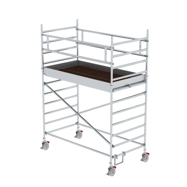 MUNK Rollgerüst 1,35 x 2,45 m mit Doppel-Plattform Plattformhöhe 2,51 m, 174235
