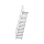 MUNK Treppe mit Plattform 45° Stufenbreite 800 mm 17 Stufen Aluminium geriffelt, 600457