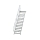 MUNK Treppe mit Plattform 45° Stufenbreite 1000 mm 16 Stufen Aluminium geriffelt, 600476