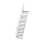 MUNK Treppe mit Plattform 45° Stufenbreite 800 mm 18 Stufen Aluminium geriffelt, 600458