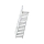 MUNK Treppe mit Plattform 45° Stufenbreite 1000 mm 17 Stufen Aluminium geriffelt, 600477