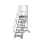 MUNK Plattformtreppe 45° fahrbar Stufenbreite 600 mm 8 Stufen Aluminium geriffelt, 600768