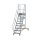 MUNK Plattformtreppe 45° fahrbar Stufenbreite 600 mm 9 Stufen Aluminium geriffelt, 600769