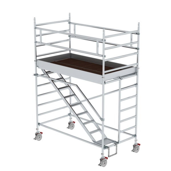 MUNK Rollgerüst 1,35 x 2,45 m mit Schrägaufstiegen Plattformhöhe 2,51 m, 167110