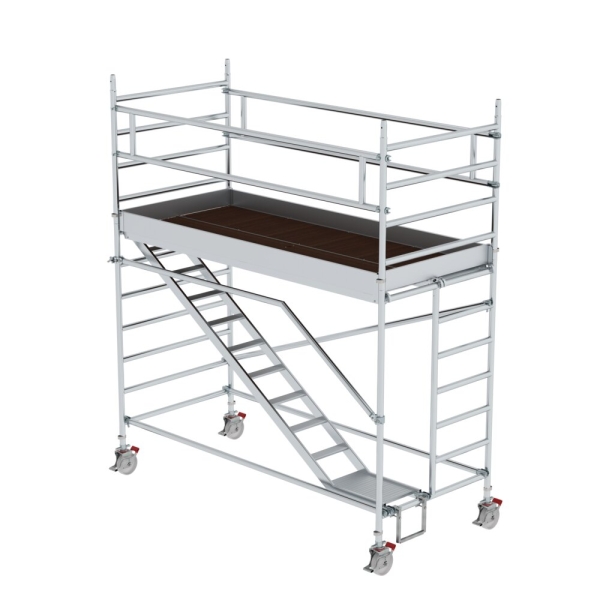 MUNK Rollgerüst 1,35 x 3,0 m mit Schrägaufstiegen Plattformhöhe 2,51 m, 167120