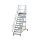 MUNK Plattformtreppe 45° fahrbar Stufenbreite 800 mm 11 Stufen Aluminium geriffelt, 600791