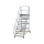 MUNK Plattformtreppe 45° fahrbar Stufenbreite 1000mm 11 Stufen Aluminium geriffelt, 600811
