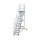 MUNK Plattformtreppe 45° fahrbar Stufenbreite 600 mm 14 Stufen Aluminium geriffelt, 600774