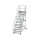 MUNK Plattformtreppe 45° fahrbar Stufenbreite 1000mm 14 Stufen Aluminium geriffelt, 600814