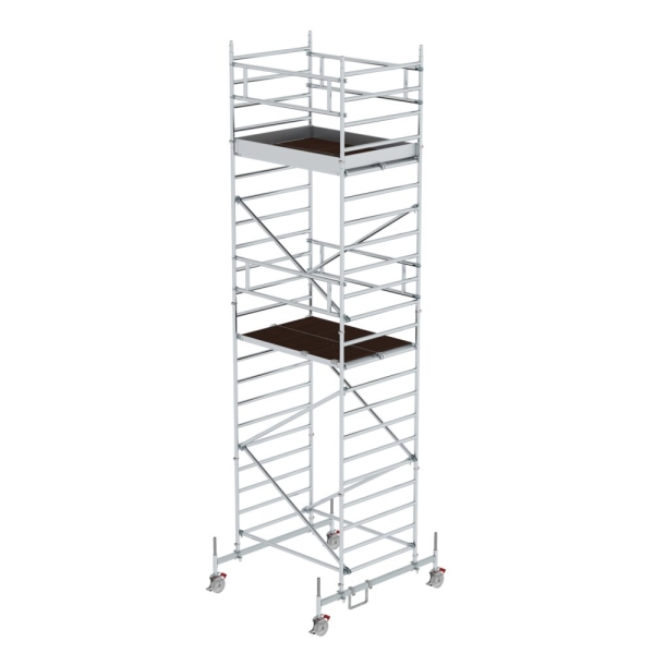 MUNK Rollgerüst 1,35 x 1,80 m mit Fahrbalken & Doppel-Plattform Plattformhöhe 5,78 m, 173535