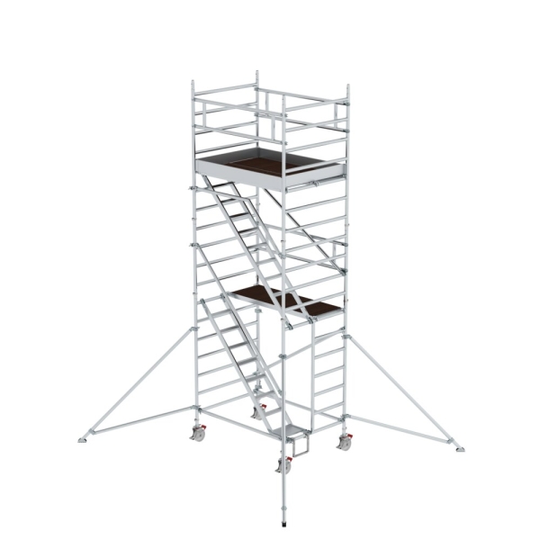 MUNK Rollgerüst 1,35 x 1,80 m mit Schrägaufstiegen & Ausleger Plattformhöhe 4,47 m, 167200