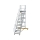 MUNK Plattformtreppe 45° fahrbar Stufenbreite 800 mm 16 Stufen Aluminium geriffelt, 600796