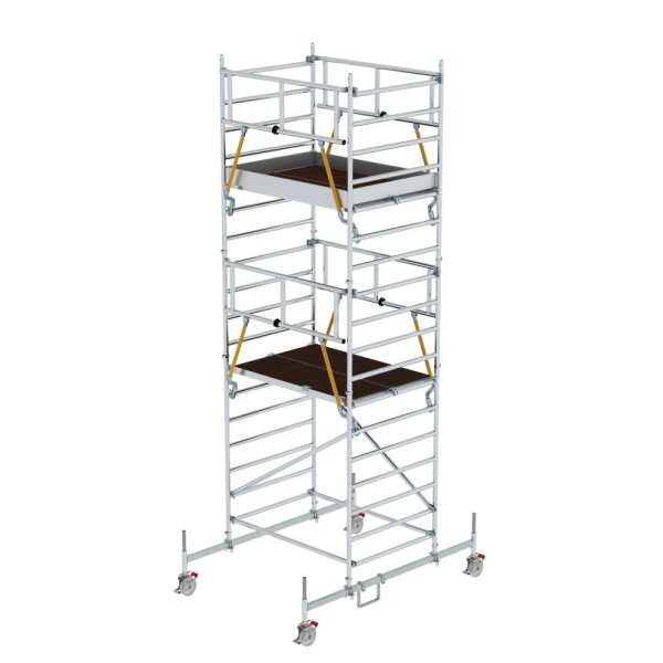 MUNK Rollgerüst SG 1,35 x 1,80 m mit Fahrbalken & Doppel-Plattform Plattformhöhe 4,66 m, 173437