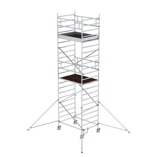 MUNK Rollgerüst 1,35 x 3,0 m mit Ausleger & Doppel-Plattform Plattformhöhe 4,47 m, 169436