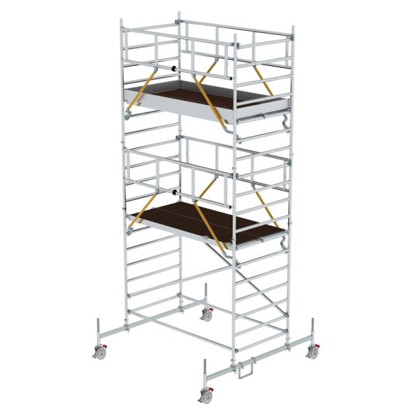 MUNK Rollgerüst SG 1,35 x 2,45 m mit Fahrbalken & Doppel-Plattform Plattformhöhe 4,66 m, 174437