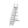 MUNK Plattformtreppe 45° fahrbar Stufenbreite 800 mm 19 Stufen Aluminium geriffelt, 600799