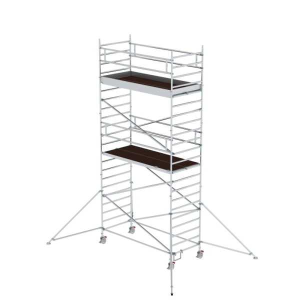 MUNK Rollgerüst 1,35 x 3,0 m mit Ausleger & Doppel-Plattform Plattformhöhe 5,59 m, 169535