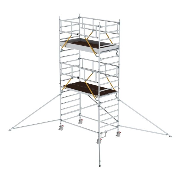 MUNK Rollgerüst SG 1,35 x 2,45 m mit Ausleger & Doppel-Plattform Plattformhöhe 4,47 m, 168439