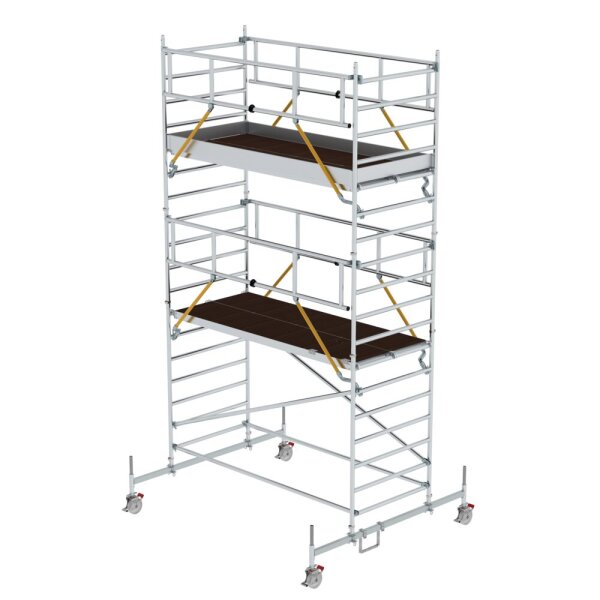 MUNK Rollgerüst SG 1,35 x 3,0 m mit Fahrbalken und Doppel-Plattform Plattformhöhe 4,66 m, 175437
