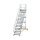 MUNK Plattformtreppe 45° fahrbar Stufenbreite 1000mm 19 Stufen Aluminium geriffelt, 600819