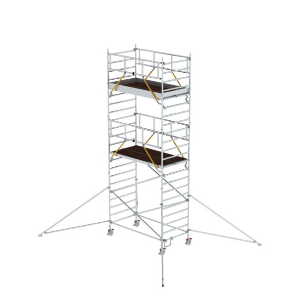 MUNK Rollgerüst SG 1,35 x 2,45 m mit Ausleger & Doppel-Plattform Plattformhöhe 5,59 m, 168539