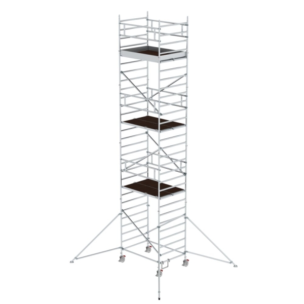 MUNK Rollgerüst 1,35 x 1,80 m mit Ausleger & Doppel-Plattform Plattformhöhe 7,55 m, 167736