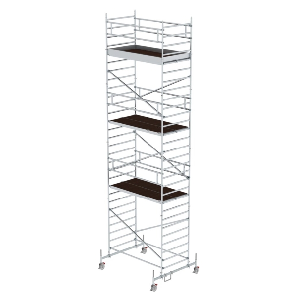 MUNK Rollgerüst 1,35 x 2,45 m mit Fahrbalken & Doppel-Plattform Plattformhöhe 7,74 m, 174736