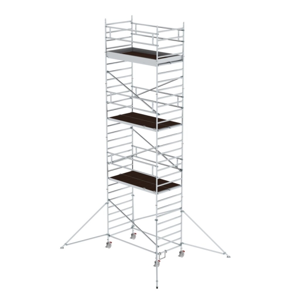 MUNK Rollgerüst 1,35 x 2,45 m mit Ausleger & Doppel-Plattform Plattformhöhe 7,55 m, 168736