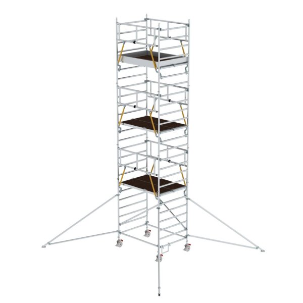 MUNK Rollgerüst SG 1,35 x 1,80 m mit Ausleger & Doppel-Plattform Plattformhöhe 6,43 m, 167639