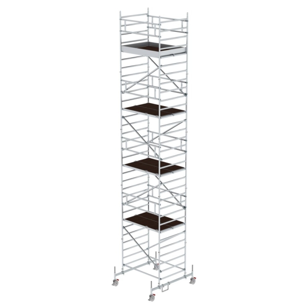 MUNK Rollgerüst 1,35 x 1,80 m mit Fahrbalken & Doppel-Plattform Plattformhöhe 8,58 m, 173836