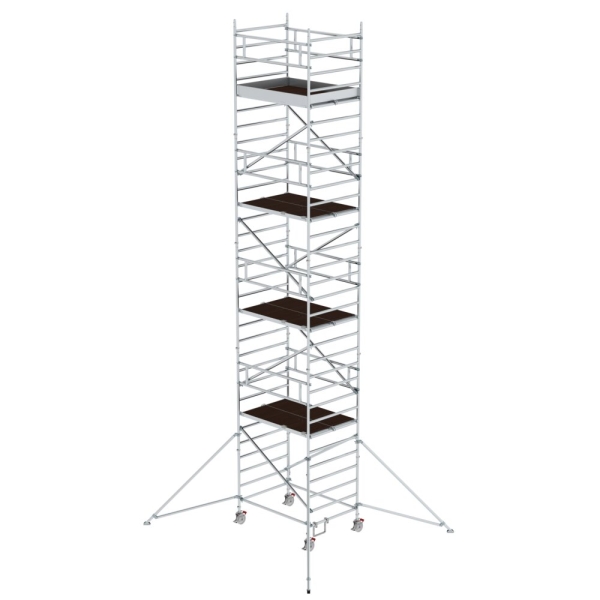 MUNK Rollgerüst 1,35 x 1,80 m mit Ausleger & Doppel-Plattform Plattformhöhe 8,39 m, 167836