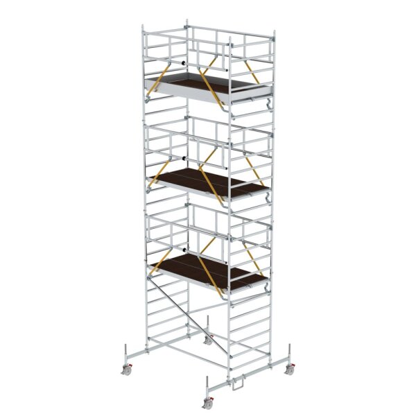 MUNK Rollgerüst SG 1,35 x 2,45 m mit Fahrbalken & Doppel-Plattform Plattformhöhe 6,62 m, 174637