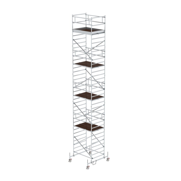 MUNK Rollgerüst 1,35 x 1,80 m mit Fahrbalken & Doppel-Plattform Plattformhöhe 9,70 m, 173936