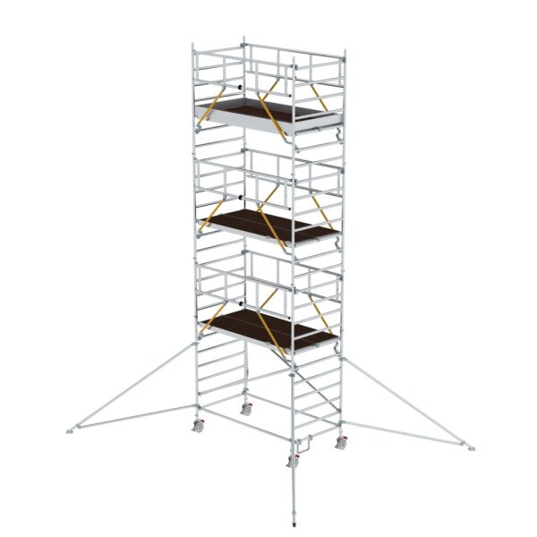 MUNK Rollgerüst SG 1,35 x 2,45 m mit Ausleger & Doppel-Plattform Plattformhöhe 6,43 m, 168639