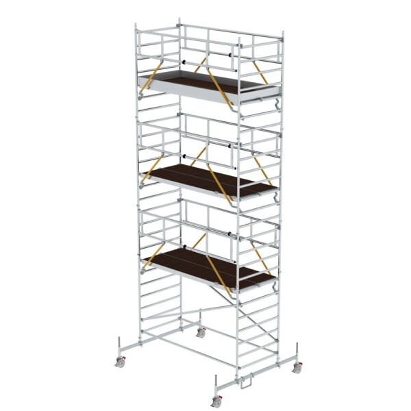 MUNK Rollgerüst SG 1,35 x 3,0 m mit Fahrbalken und Doppel-Plattform Plattformhöhe 6,62 m, 175637