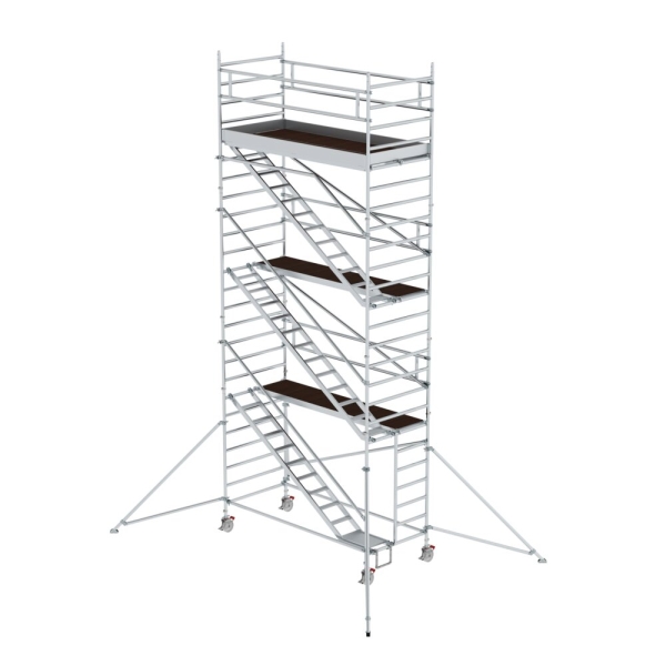 MUNK Rollgerüst 1,35 x 3,0 m mit Schrägaufstiegen & Ausleger Plattformhöhe 6,43 m, 167320