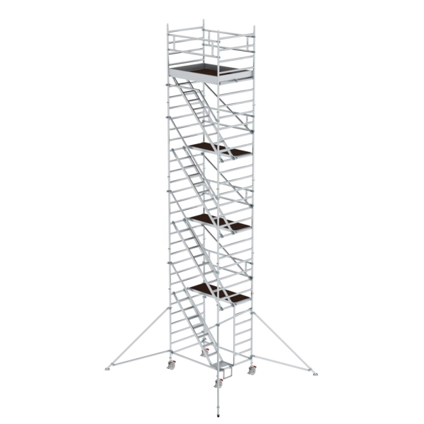 MUNK Rollgerüst 1,35 x 1,80 m mit Schrägaufstiegen & Ausleger Plattformhöhe 8,39 m, 167400