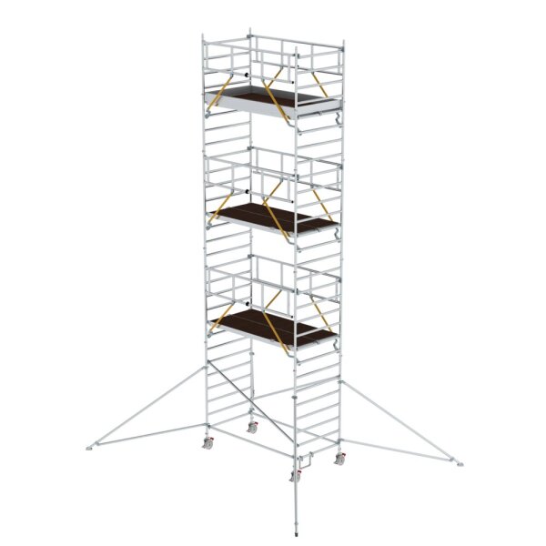 MUNK Rollgerüst SG 1,35 x 2,45 m mit Ausleger & Doppel-Plattform Plattformhöhe 7,55 m, 168739