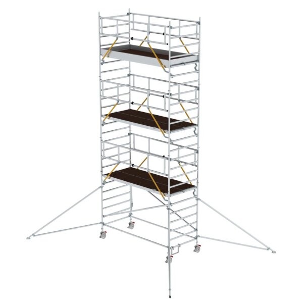 MUNK Rollgerüst SG 1,35 x 3,0 m mit Ausleger & Doppel-Plattform Plattformhöhe 6,43 m, 169639