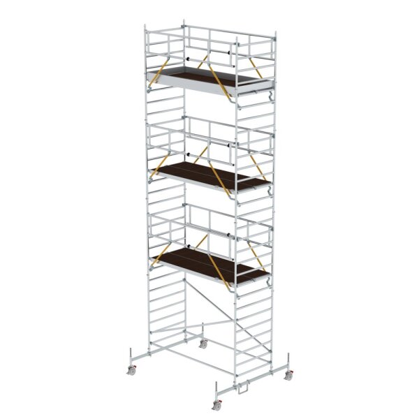 MUNK Rollgerüst SG 1,35 x 3,0 m mit Fahrbalken und Doppel-Plattform Plattformhöhe 7,74 m, 175737