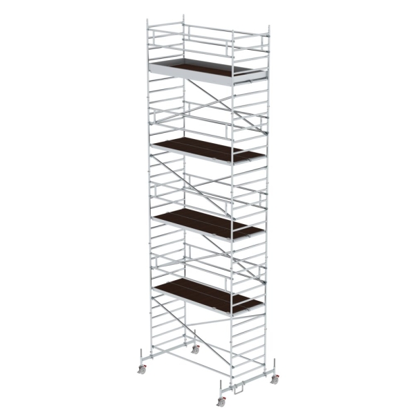 MUNK Rollgerüst 1,35 x 3,0 m mit Fahrbalken und Doppel-Plattform Plattformhöhe 8,58 m, 175836